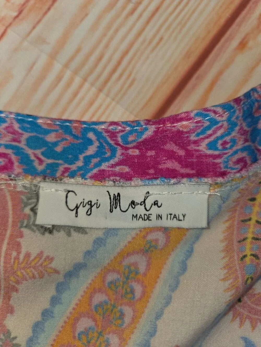 Gigi Moda Paisley Print Button-Up Blouse Top Size Medium